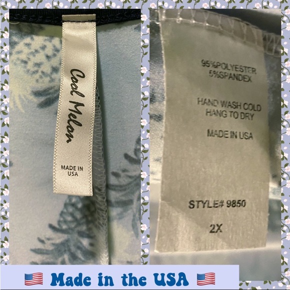 NEW  COASTAL VIBES TUNIC  PLUS SIZE 2X SKY BLUE W PINEAPPLE PRINT ASYM HEM - Picture 11 of 14